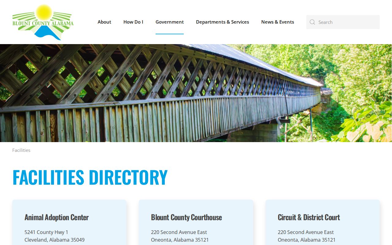 Blount County court records facilities directory page