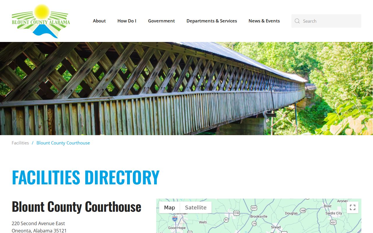 Blount County court records courthouse facility page
