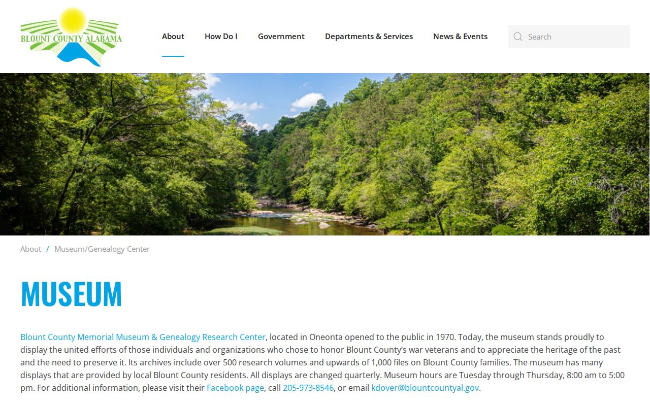 Blount County court records museum and genealogy center page