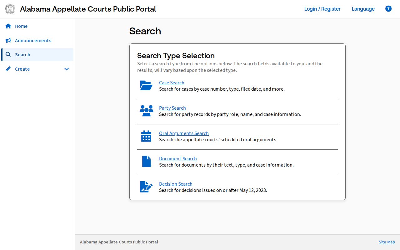 Blount County court records Alabama appellate public portal