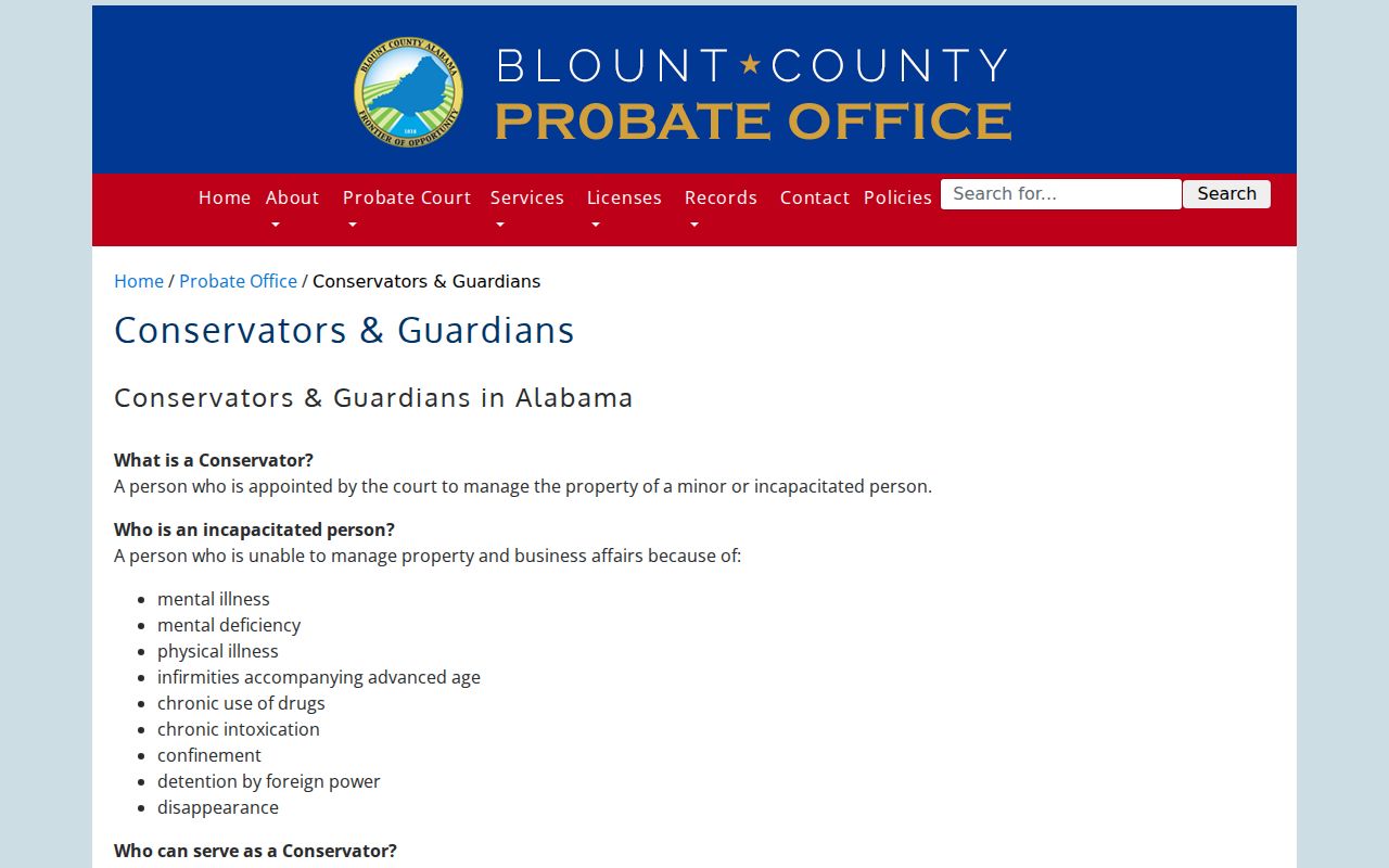 Blount County marriage and divorce records probate office family records page
