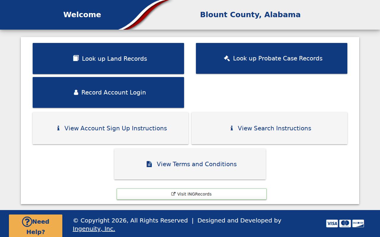 Blount County probate records online services portal