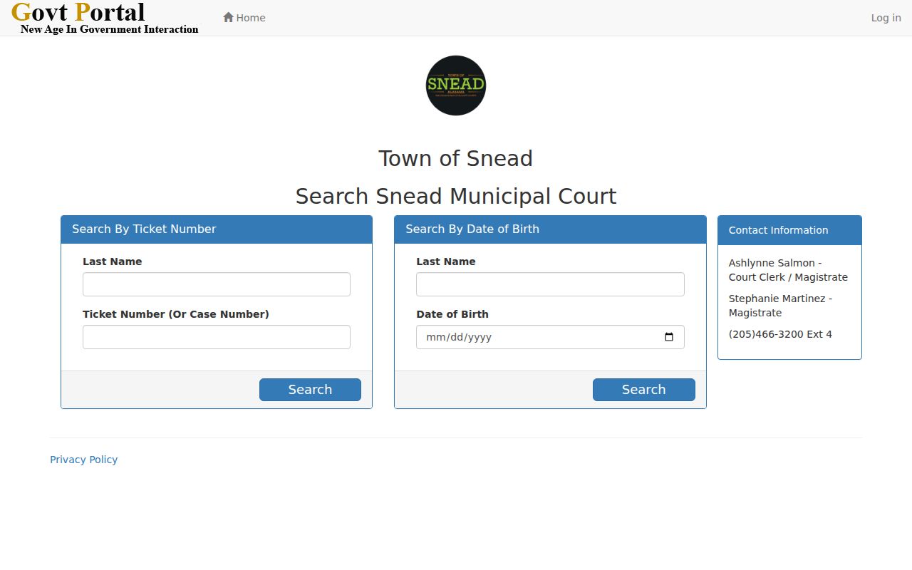 Blount County traffic court records Snead ticket search